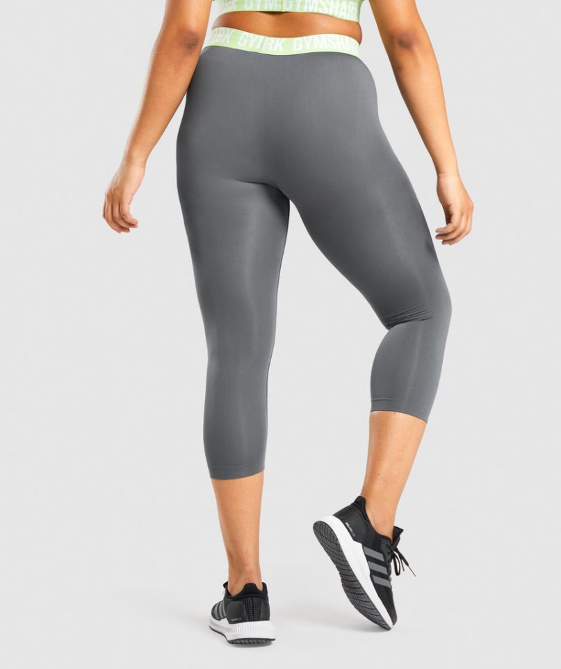 Women's Gymshark Fit Seamless Cropped Leggings Grey | NZ 6AFNKW